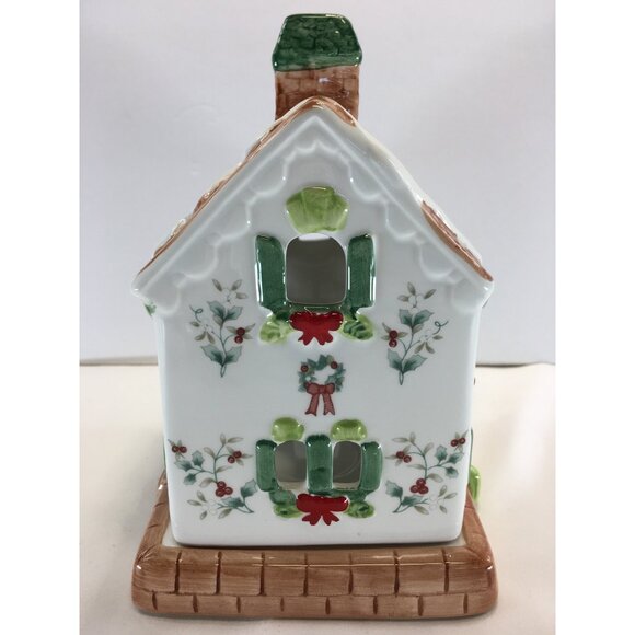 Pfaltzgraff Winterberry Christmas House Tea Light Candle Holder - Picture 9 of 14